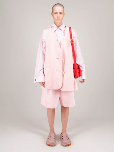 Raf Simons Denim Oversized Gilet With Covered Buttons