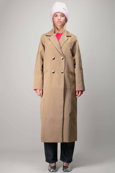 Shop Ganni Heavy Twill Double Breasted Coat