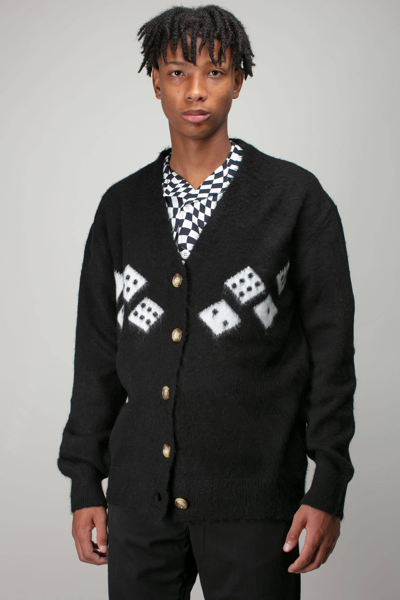 Shop Flaneur Homme Knitted Dices Cardigan