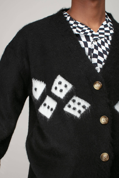 Shop Flaneur Homme Knitted Dices Cardigan