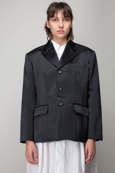 Wool Gabardine Jacket In Black