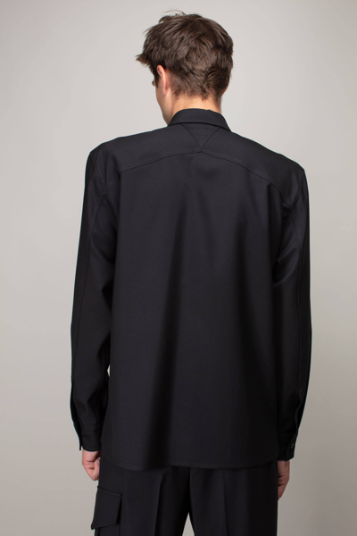 Shop Bottega Veneta Light Wool Twill Tail Shirt Black