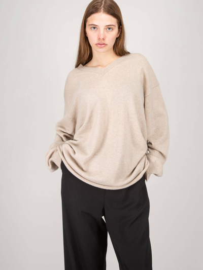 Shop Sofie D'hoore V-neck Edge Sweater Knit Oatmeal
