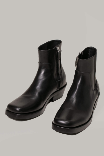 cigaret løgner Ælte Raf Simons Leather Western Ankle Boots In Black | ModeSens