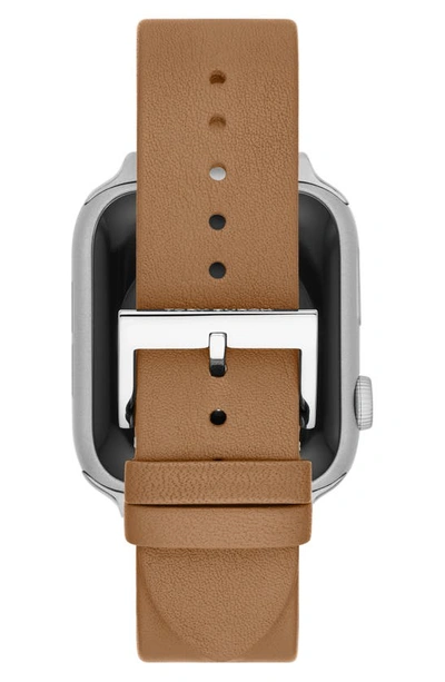 Tory Burch Mcgraw Leather Band For Apple® Watch, 42mm/44mm In Brown |  ModeSens
