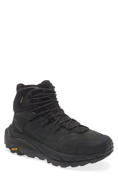 Shop Hoka Kaha 2 Gtx Waterproof Hiking Boot In Black / Black