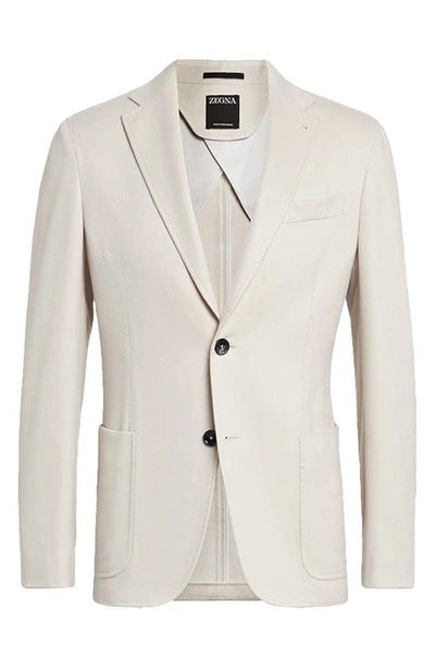 Shop Zegna Deconstructed Oasi Cashmere Sport Coat In Ecru