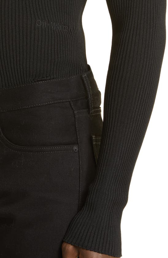OFF-WHITE Helvet Fine Knit Rib Turtlneck Black