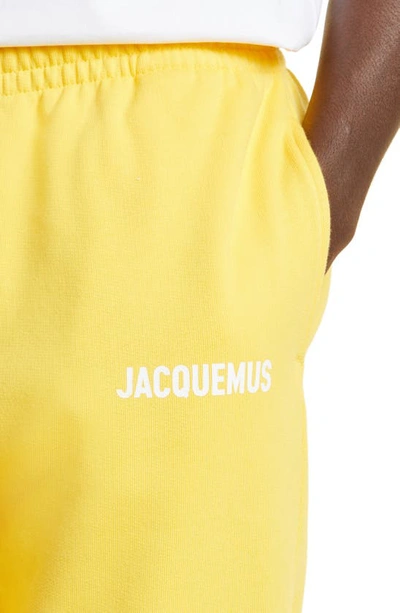 Shop Jacquemus Le Jogging Organic Cotton Sweatpants In Yellow 250
