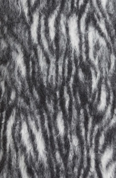 Dries Van Noten Royal Zebra Oversized Mohair Coat In Black 900