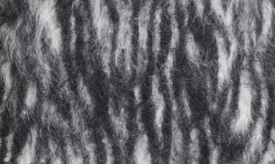Dries Van Noten Royal Zebra Oversized Mohair Coat In Black 900
