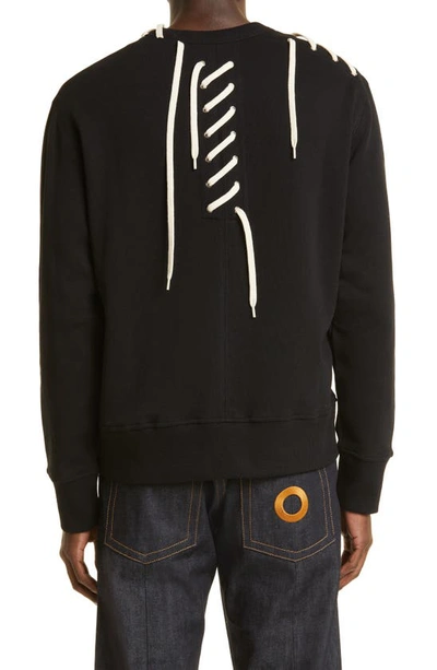 Shop Craig Green Laced Sweatshirt In Black/ Cream
