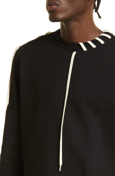 Shop Craig Green Laced Sweatshirt In Black/ Cream