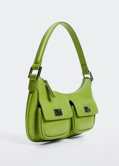 Mango Shoulder Bag Pockets Olive Green | ModeSens