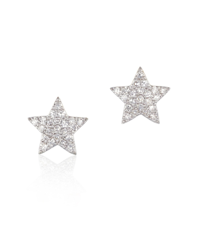 Shop Phillips House Diamond Mini Star Infinity Earrings In Yellow Gold