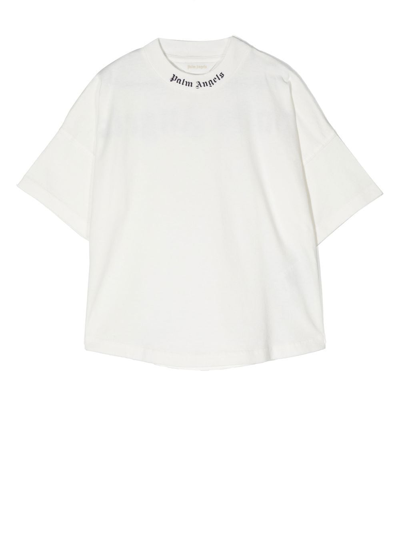Shop Palm Angels Logo-print T-shirt In White