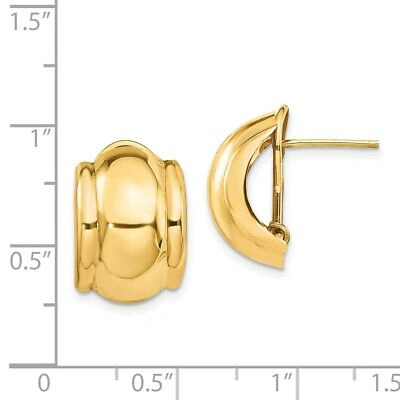Pre-owned Skyjewelers Real 14kt Yellow Gold Polished Fancy Omega Back Post Earrings