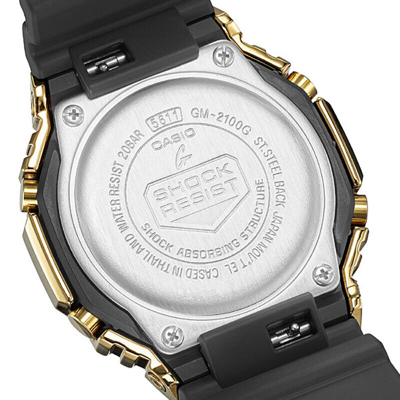 Pre-owned Casio G-shock Gm-2100g-1a9jf Metal Silver Case Analog Digital Chrono Men Watch