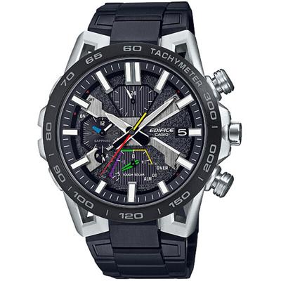 Pre-owned Casio Edifice Sospensione Eqb-2000ydc-1ajf Bluetooth Chrono Solar Men Watch