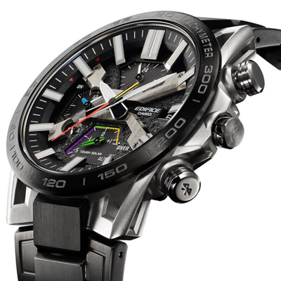Pre-owned Casio Edifice Sospensione Eqb-2000ydc-1ajf Bluetooth Chrono Solar Men Watch