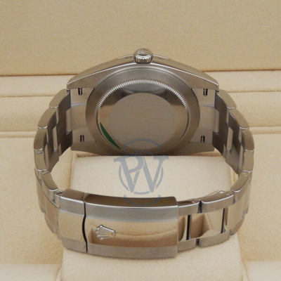 Pre-owned Rolex Datejust 41 Smooth Bezel Blue Roman On Oyster 126300 Complete Unworn