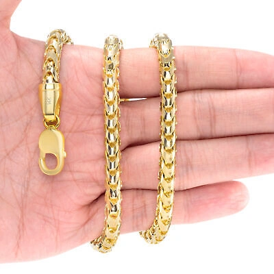 Pre-owned Nuragold 14k Yellow Gold Solid 6mm Mens Thick Franco Diamond Cut Necklace Chain 28"