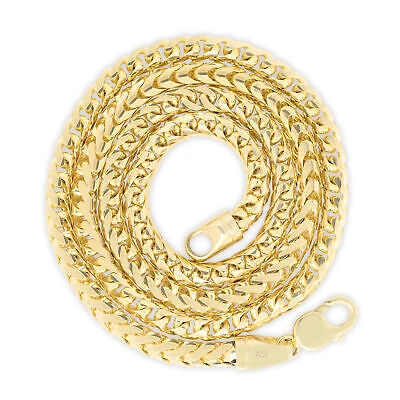 Pre-owned Nuragold 14k Yellow Gold Solid 6mm Mens Thick Franco Diamond Cut Necklace Chain 28"