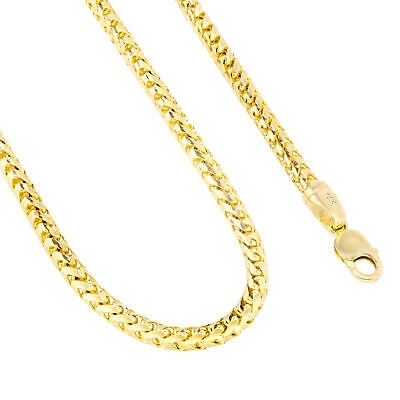 Pre-owned Nuragold 14k Yellow Gold Solid 6mm Mens Thick Franco Diamond Cut Necklace Chain 28"