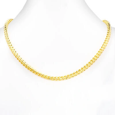 Pre-owned Nuragold 14k Yellow Gold Solid 6mm Mens Thick Franco Diamond Cut Necklace Chain 28"