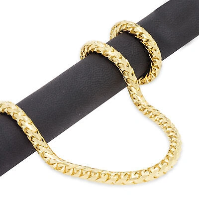 Pre-owned Nuragold 14k Yellow Gold Solid 6mm Mens Thick Franco Diamond Cut Necklace Chain 28"