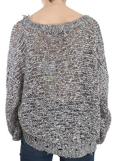 Pre-owned Iro Jeans Sweater Gray Polyester Knitted Plunging Long Sleeve It42/ Us8 / M $420