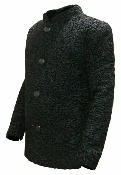 Pre-owned Handmade Brand Black Real Karakul Fur Persian Lamb Fur Fit Jacket Coat All Sizes