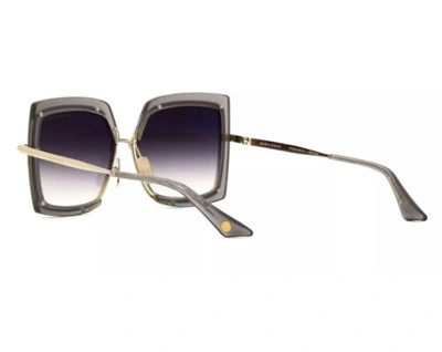 Pre-owned Dita Narcissus Dts 503-03 Satin Crystal Grey Gold Flash Mirror Women Sunglasses