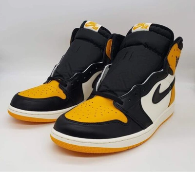 Pre-owned Jordan Nike Air  1 Retro High Og Taxi Yellow Toe Size Mens 14 555088-711 In Hand