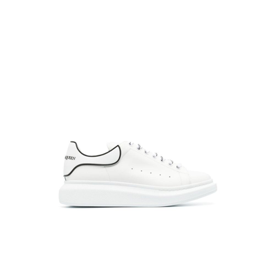 Shop Alexander Mcqueen White Oversized Leather Sneakers