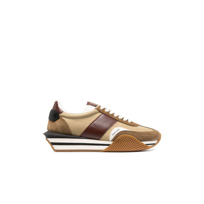 Shop Tom Ford Low-top Tech Suede Sneakers - Men's - Calf Leather/polyamide/rubber In Brown