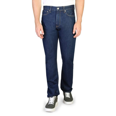 Shop Calvin Klein Zip  Cotton Regular Jeans In Blue
