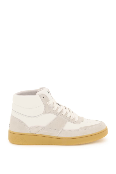 Shop Apc Leather 'plain' High Sneakers In White