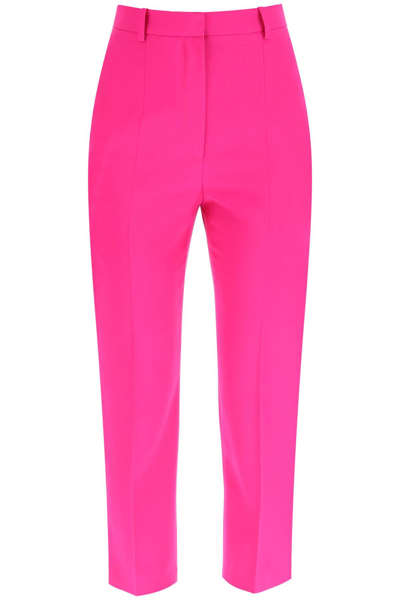 Shop Alexander Mcqueen Wool Trousers In Fuchsia