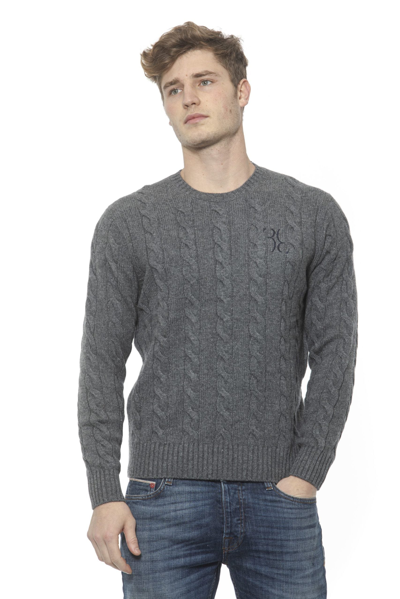 Shop Billionaire Italian Couture Emboidered  Crew Neck  Sweater In Gray