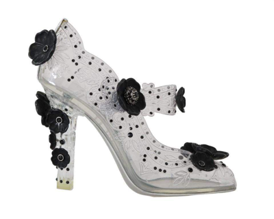 Shop Dolce & Gabbana Transparent Cinderella Crystal Shoes In White