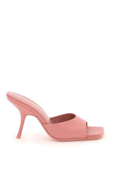Shop By Far Leather Mora Mules In Pink
