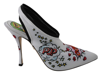 Shop Dolce & Gabbana White Wow Neoprene Stretch Pumps Shoes