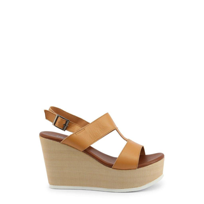 Shop Henry Cotton's Ankle Strap Wedges In Brown