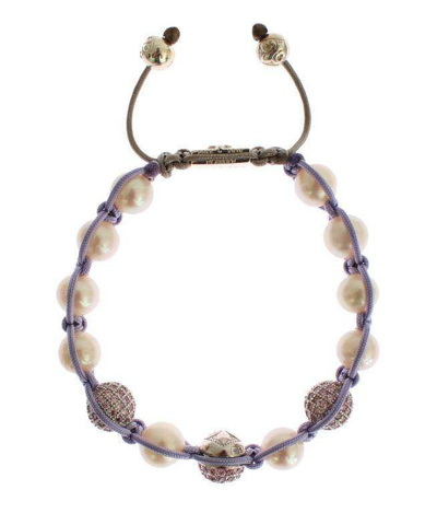 Shop Nialaya Purple Cz Pearl 925 Silver Bracelet