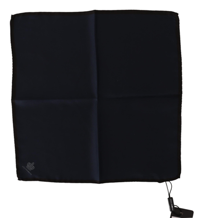 Dolce & Gabbana Elegant Silk Black Pocket Square Handkerchief In Black