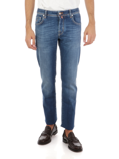 Shop Jacob Cohen Slim Fit  Cotton Jeans & Pant In Blue
