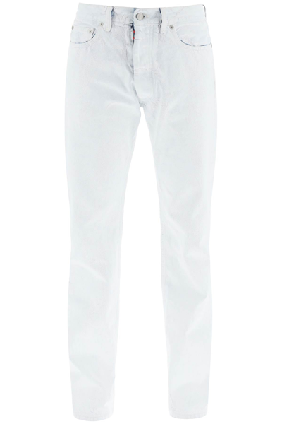 Shop Maison Margiela Paint Effect Denim Jeans In White