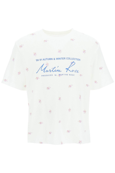 Shop Martine Rose Waffled Jersey T-shirt With Floral Print In White