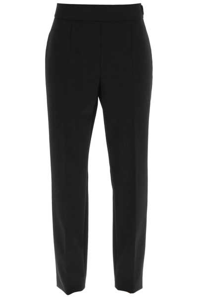 Shop Moschino High-waisted Tailored Trousers In Black